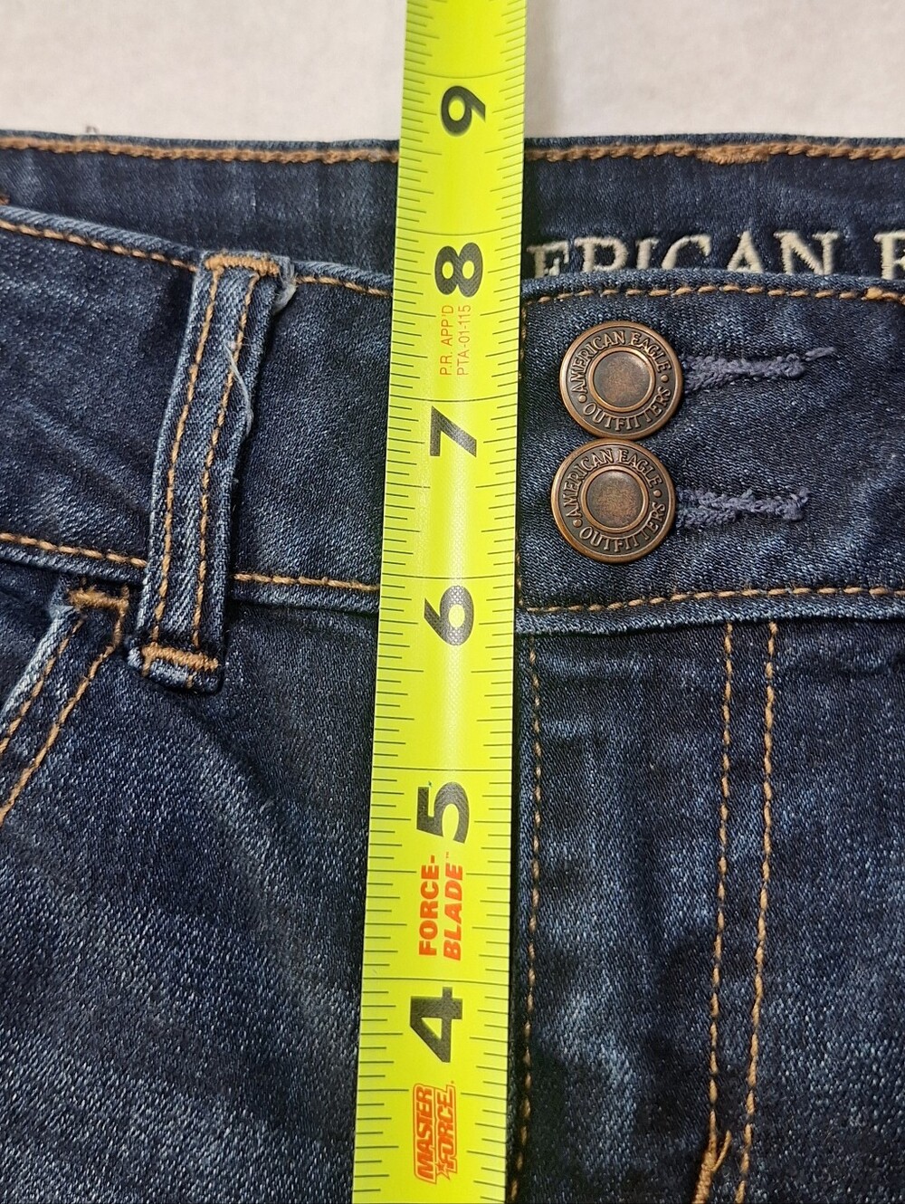 American Eagle Super Stretch Jean Artist Flare Size 4 Women's Dark Denim Jeans - Picture 6 of 8